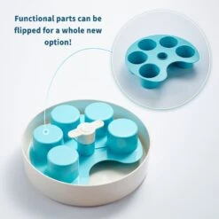 Pet Dream House SPIN Medium Level Palette Non-Skid Plastic Interactive Slow Feeder Dog Bowl, Blue -PetSafe Shop Sale 308746 PT3. AC SS1800 V1627680139