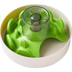 Pet Dream House SPIN Tricky Level UFO Maze Non-Skid Plastic Interactive Slow Feeder Dog Bowl