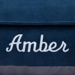 Frisco Personalized Navy Bolstered Bed With Navy Check Bolster -PetSafe Shop Sale 311766 PT3. AC SS1800 V1630593998