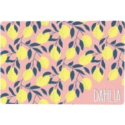 904 Custom Personalized Lemon Illustration Dog & Cat Placemat