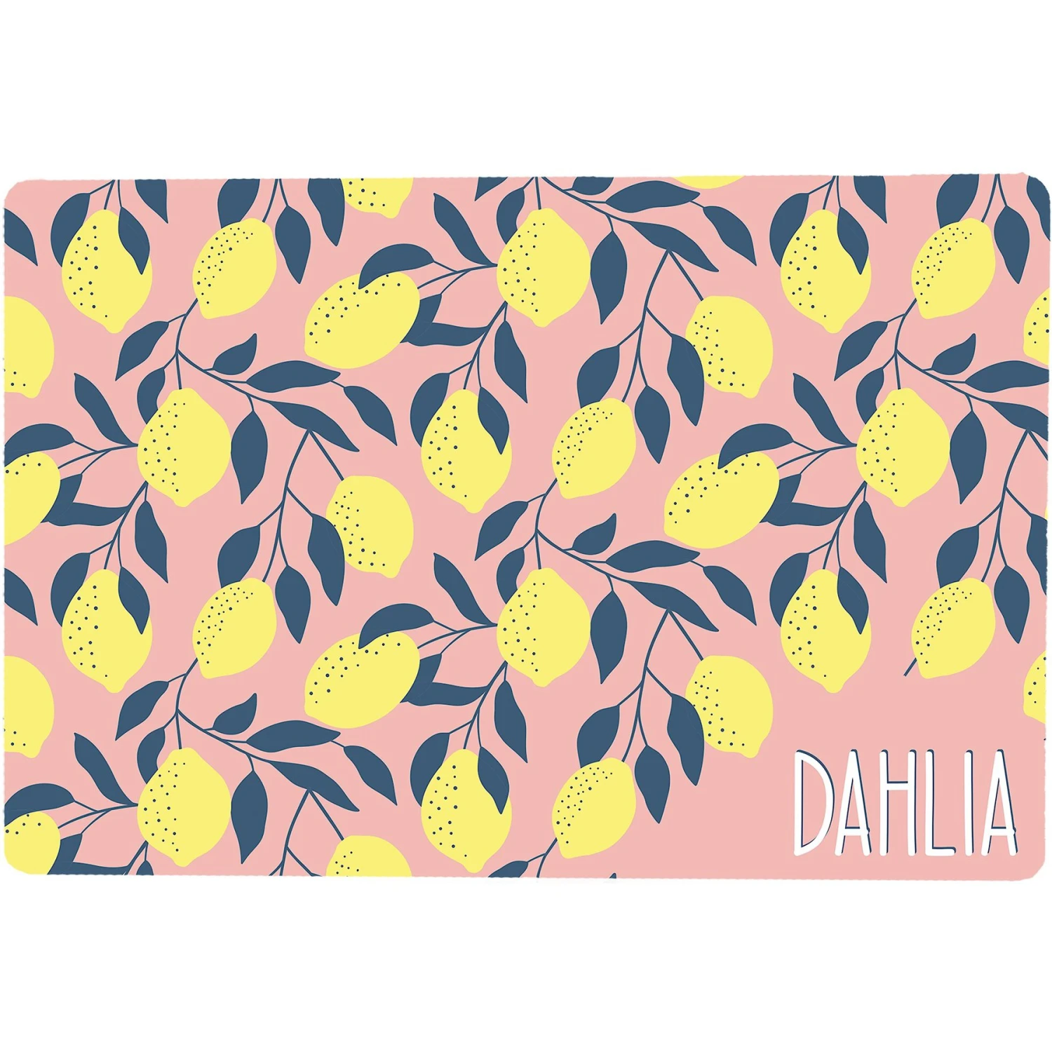 904 Custom Personalized Lemon Illustration Dog & Cat Placemat 1 904 Custom Personalized Lemon Illustration Dog & Cat Placemat