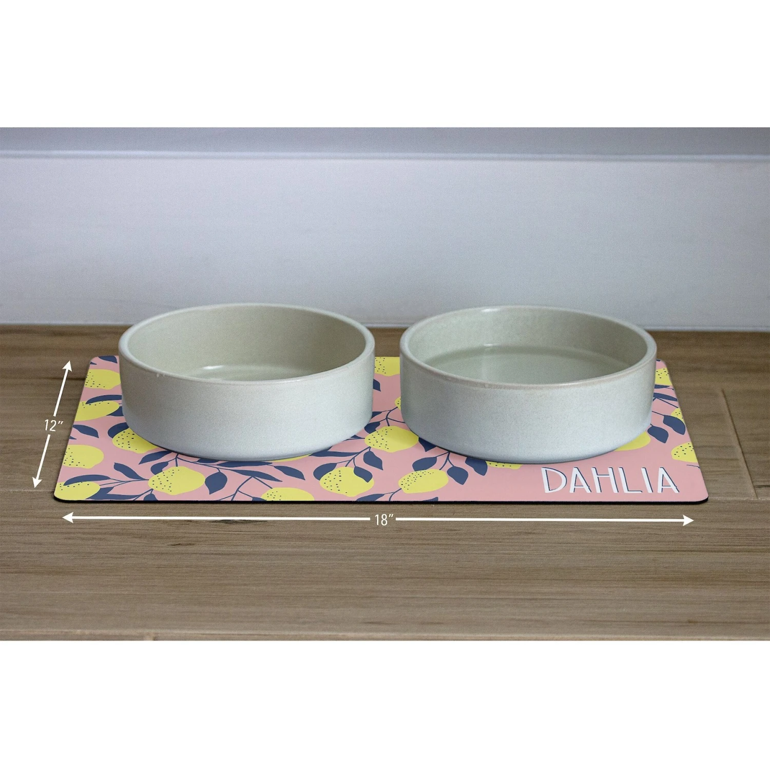 904 Custom Personalized Lemon Illustration Dog & Cat Placemat 3 904 Custom Personalized Lemon Illustration Dog & Cat Placemat - Image 3