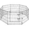 Pet Adobe 8-Panel Folding Metal Dog & Cat Playpen & Door