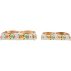 Disney Minnie Mouse Summer Bamboo Melamine Stainless Steel Double Dog & Cat Bowl -PetSafe Shop Sale 315343 PT5. AC SS1800 V1646328529