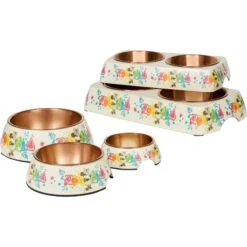 Disney Minnie Mouse Summer Bamboo Melamine Stainless Steel Double Dog & Cat Bowl -PetSafe Shop Sale 315343 PT8. AC SS1800 V1647288832