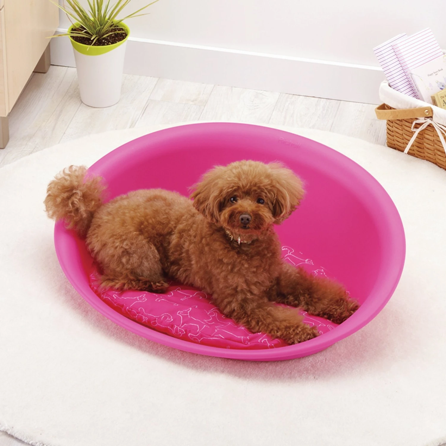 Richell Oval Cat & Dog Bed, Pink 1 Richell Oval Cat & Dog Bed, Pink