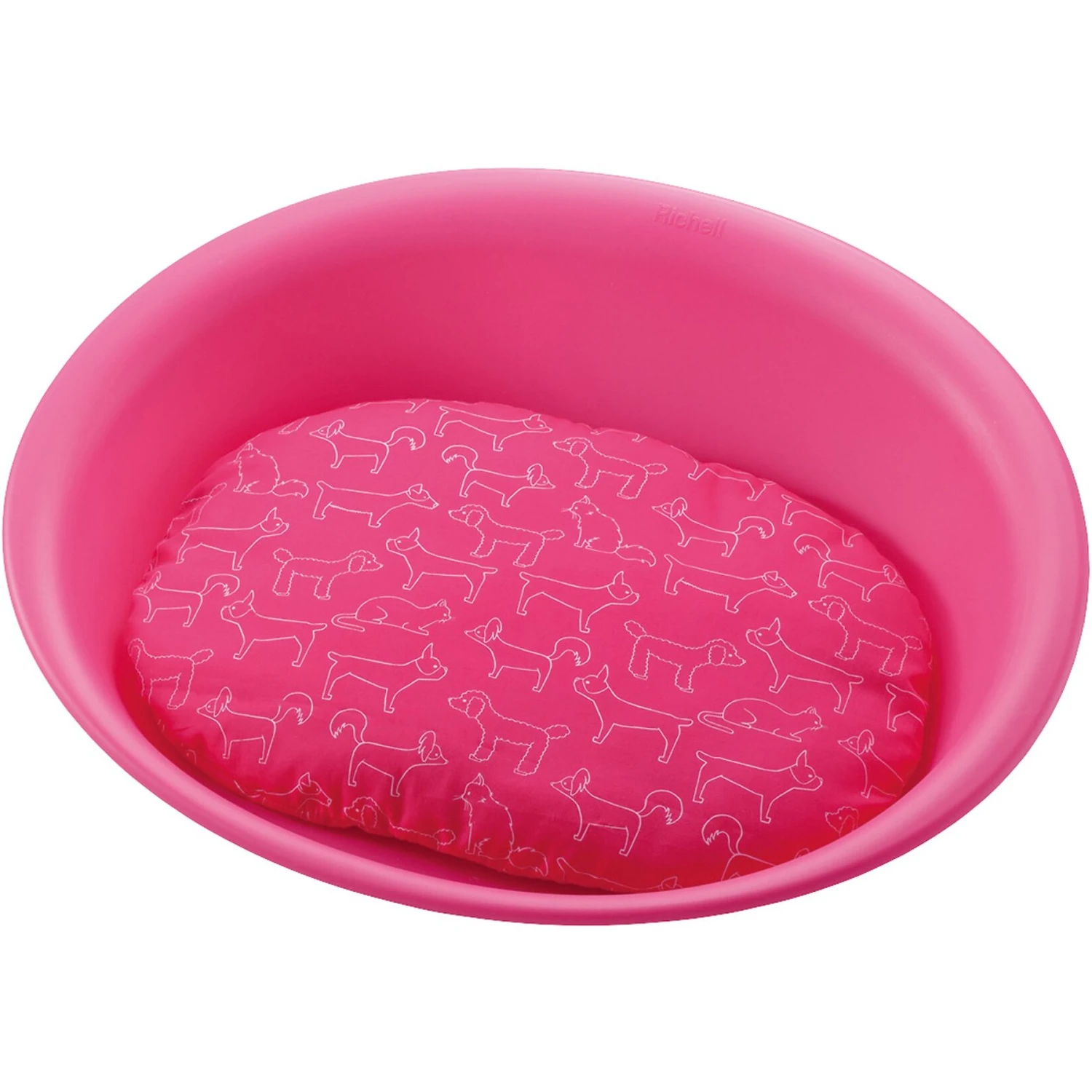 Richell Oval Cat & Dog Bed, Pink 2 Richell Oval Cat & Dog Bed, Pink - Image 2