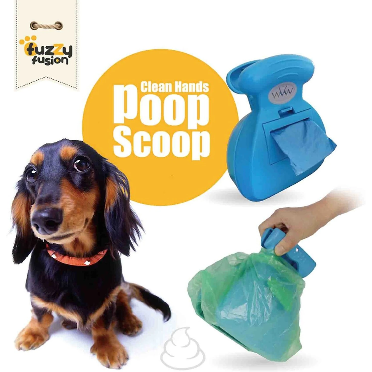 Grand Fusion Clean Hands Dog Poop Scoop, Blue 2 Grand Fusion Clean Hands Dog Poop Scoop, Blue - Image 2