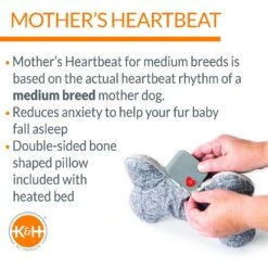K&H Pet Products Mother’s Heartbeat Heated Bolster Puppy Bed -PetSafe Shop Sale 316709 PT2. AC SS1800 V1637629383