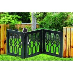 Etna Wood Diamond Twist Design Dog Gate