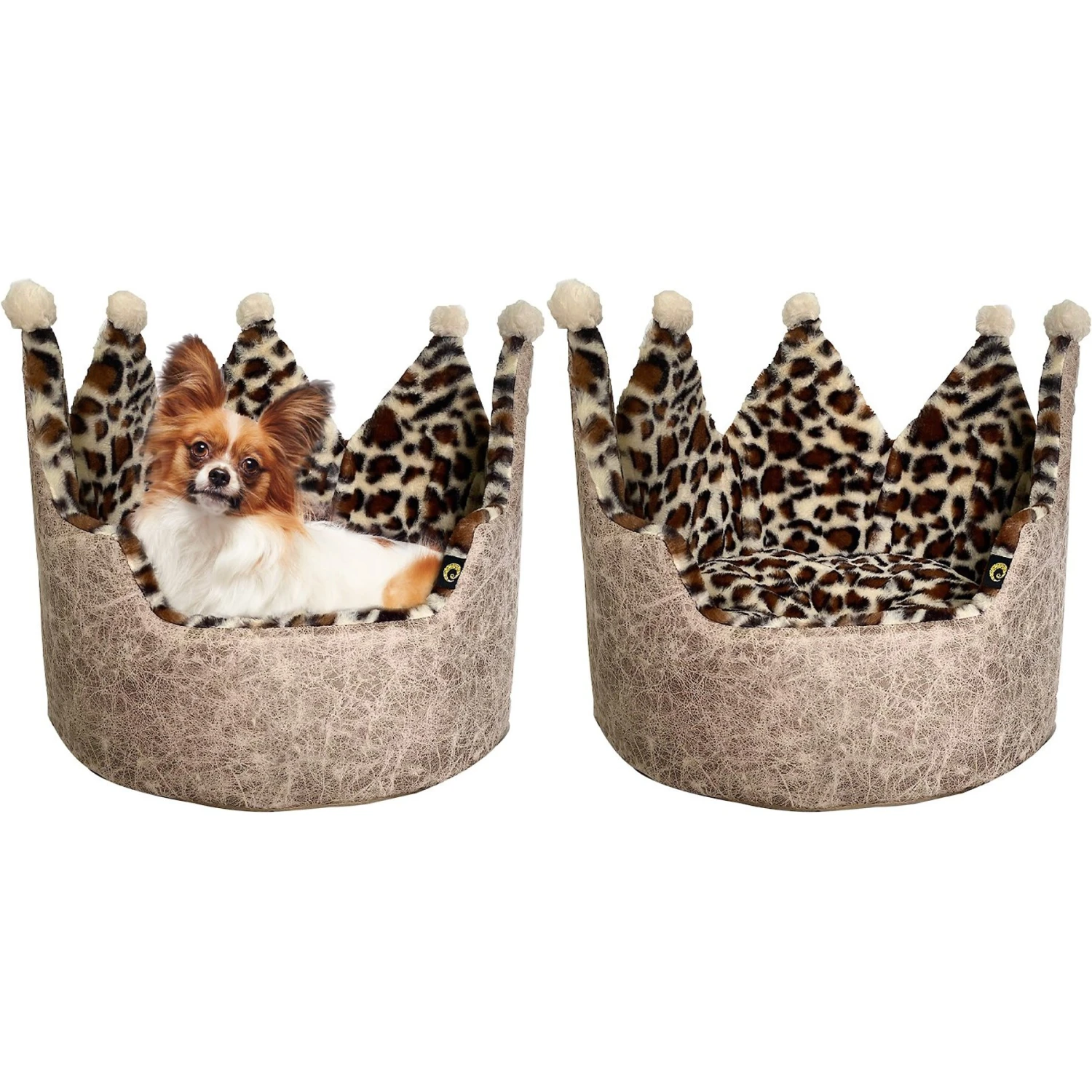 Precious Tails Leopard Crown Bolster Cat & Dog Bed 4 Precious Tails Leopard Crown Bolster Cat & Dog Bed - Image 4