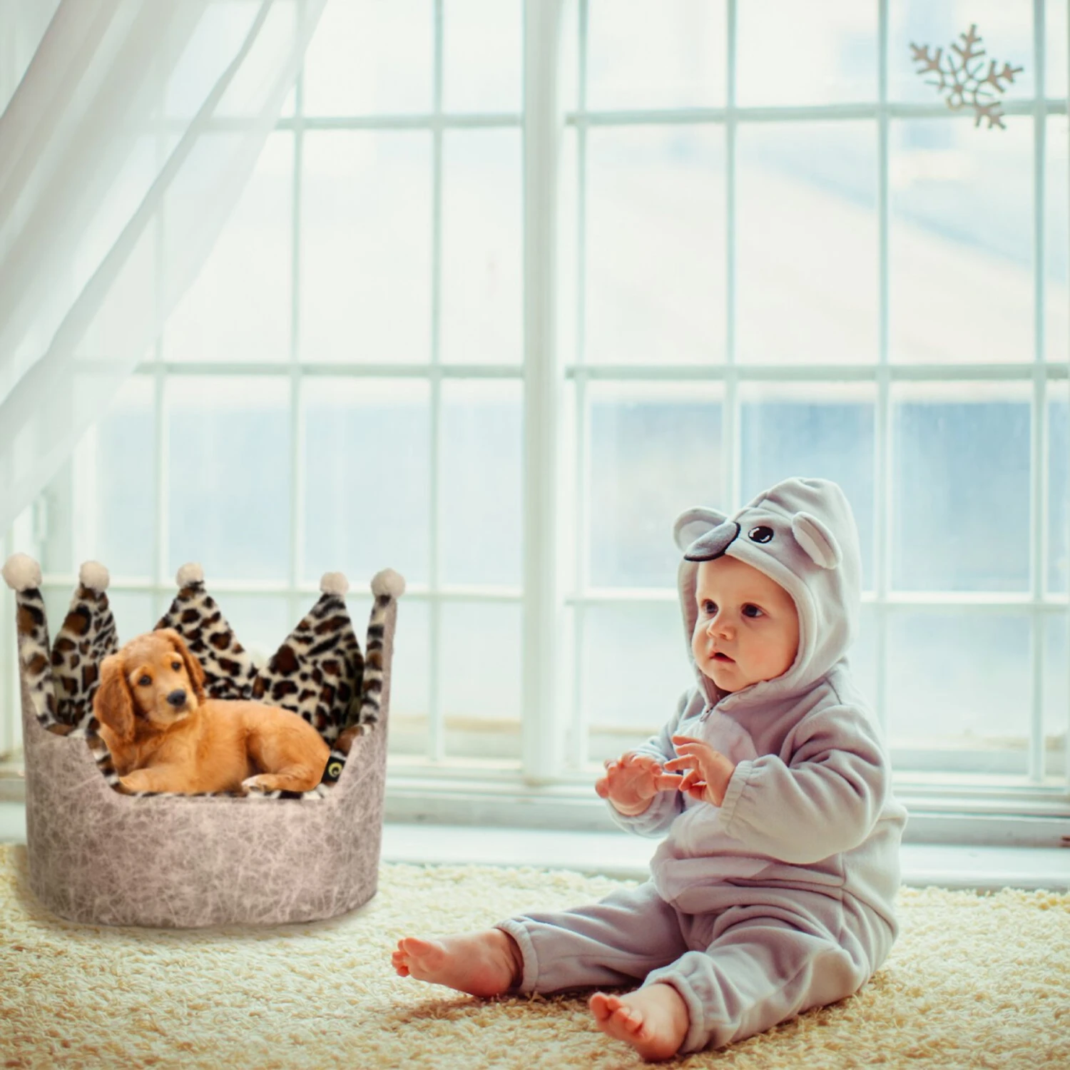 Precious Tails Leopard Crown Bolster Cat & Dog Bed 8 Precious Tails Leopard Crown Bolster Cat & Dog Bed - Image 8