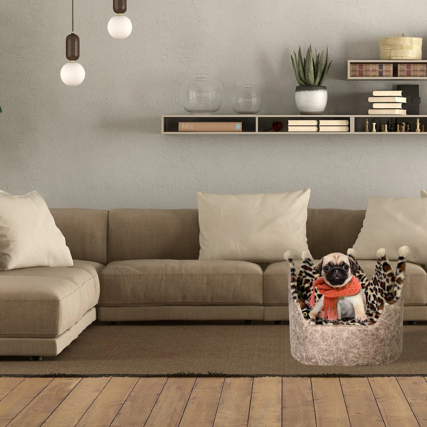 Precious Tails Leopard Crown Bolster Cat & Dog Bed 9 Precious Tails Leopard Crown Bolster Cat & Dog Bed - Image 9