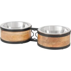 Frisco Premium Elevated Bone Design Stainless Steel Double Diner Dog & Cat Bowl