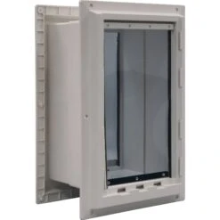 Ideal Pet Products Wall Entry Dual Flap Dog Door, White