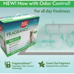 Simple Solution FragranceSmart Odor Control All Day, Green Tea Fragrance Odor Neutralizer With Wetness Indicator Dog Pads, 100 Count -PetSafe Shop Sale 339752 PT2. AC SS1800 V1636063902