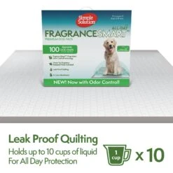 Simple Solution FragranceSmart Odor Control All Day, Green Tea Fragrance Odor Neutralizer With Wetness Indicator Dog Pads, 100 Count -PetSafe Shop Sale 339752 PT3. AC SS1800 V1636060635