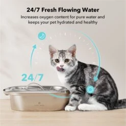 Petlibro Stainless Steel Dog & Cat Water Fountain, 2-L 11 Petlibro Stainless Steel Dog & Cat Water Fountain, 2-L -PetSafe Shop Sale 352550 PT2. AC SS1800 V1689084912