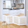 Pawland Freestanding Foldable Wooden Dog Gate