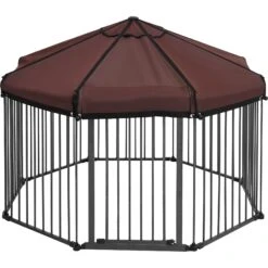 Frisco Outdoor Galvanized Steel 8-Panel Configurable Gate And Playpen With Oxford Roof -PetSafe Shop Sale 507086 PT3. AC SS1800 V1666021842