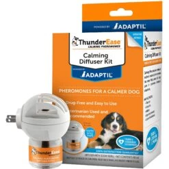 ThunderShirt Classic Anxiety & Calming Vest For Dogs, Heather Grey & ThunderEase Calming Diffuser For Dogs -PetSafe Shop Sale 521046 PT5. AC SS1800 V1657658366
