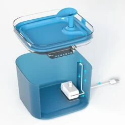 PATPET Triple Filter Ultra Quiet Pump Cat & Dog Water Fountain Dispenser, Blue, 75-oz -PetSafe Shop Sale 521670 PT4. AC SS1800 V1658191241