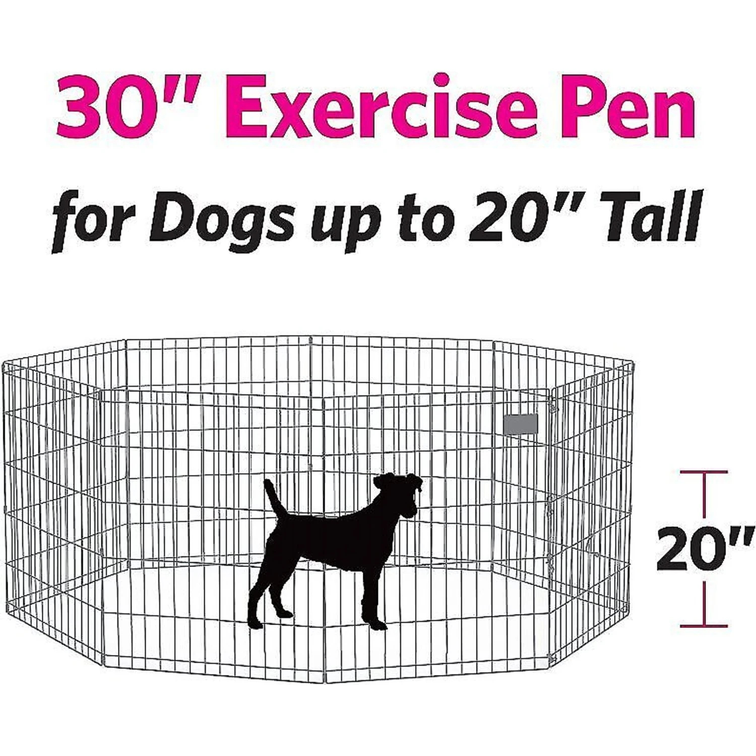 MidWest Wire Dog Exercise Pen With Step-Thru Door, Black E-Coat 2 MidWest Wire Dog Exercise Pen With Step-Thru Door, Black E-Coat - Image 2