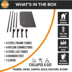 K&H Pet Products All Weather Elevated Dog Cot Bed, Gray -PetSafe Shop Sale 613782 PT5. AC SS1800 V1660241547