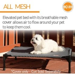 K&H Pet Products All Weather Elevated Dog Cot Bed Replacement Cover, Gray -PetSafe Shop Sale 613814 PT3. AC SS1800 V1660309292