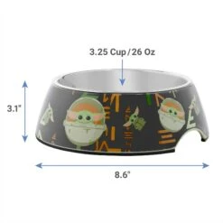 STAR WARS THE MANDALORIAN THE CHILD Aurebesh Ceramic Treat Jar & STAR WARS THE MANDALORIAN GROGU AUREBESH Non-Skid Stainless Steel With Melamine Stand Dog & Cat Bowl -PetSafe Shop Sale 623382 PT6. AC SS1800 V1661896695