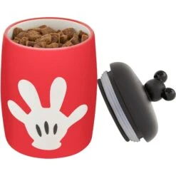 Disney Table Scraps Mickey Mouse Hot Diggity Dog Recipe Upcycled Jerky Dog Treats, 5-oz Bag & Disney Mickey Mouse Ceramic Dog & Cat Treat Jar -PetSafe Shop Sale 623510 PT7. AC SS1800 V1661896396