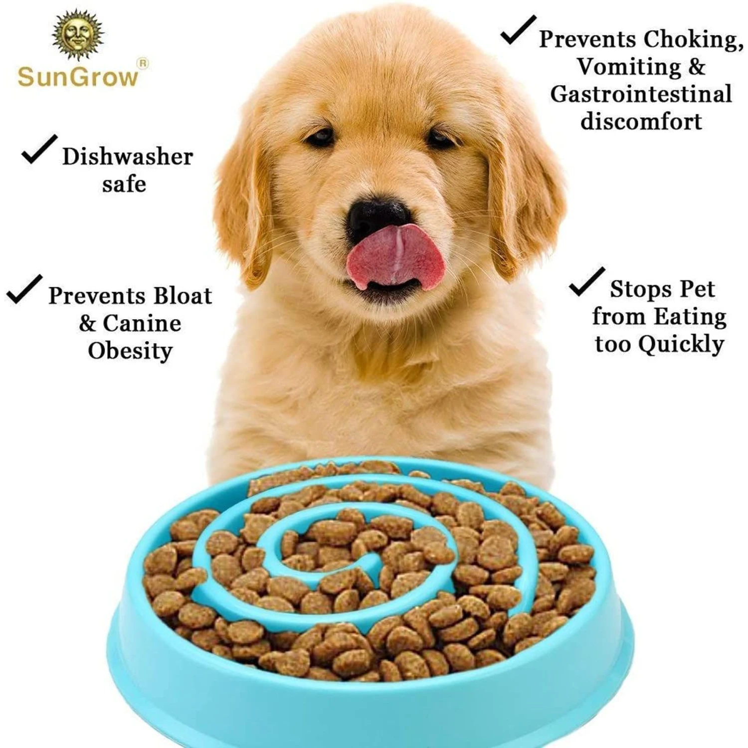 SunGrow Puzzle Cat, Dog & Small-Pet Maze Feeder & Water Bowl 3 SunGrow Puzzle Cat, Dog & Small-Pet Maze Feeder & Water Bowl - Image 3