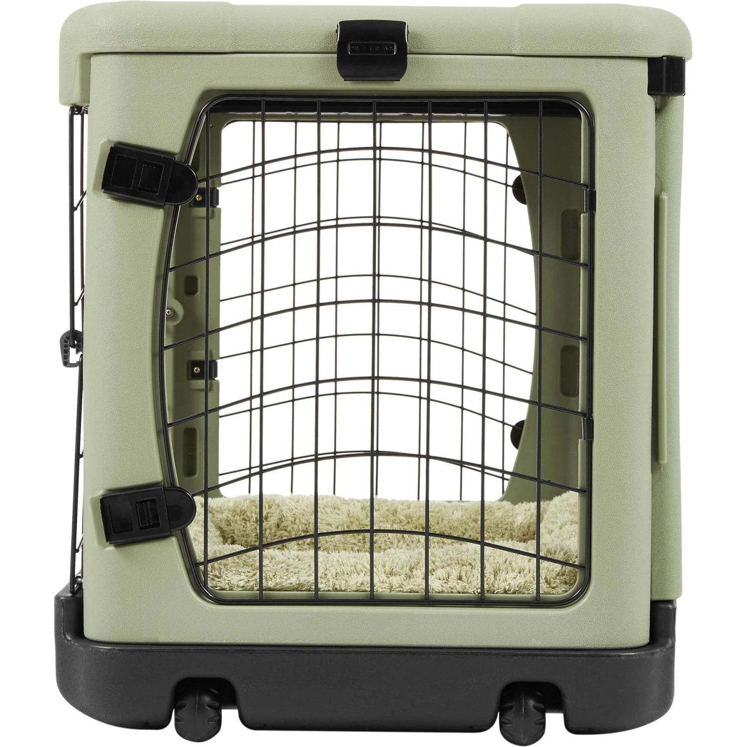 Pet Gear The Other Door Double Door Collapsible Wire Dog Crate & Plush Pad, Sage 6 Pet Gear The Other Door Double Door Collapsible Wire Dog Crate & Plush Pad, Sage - Image 6