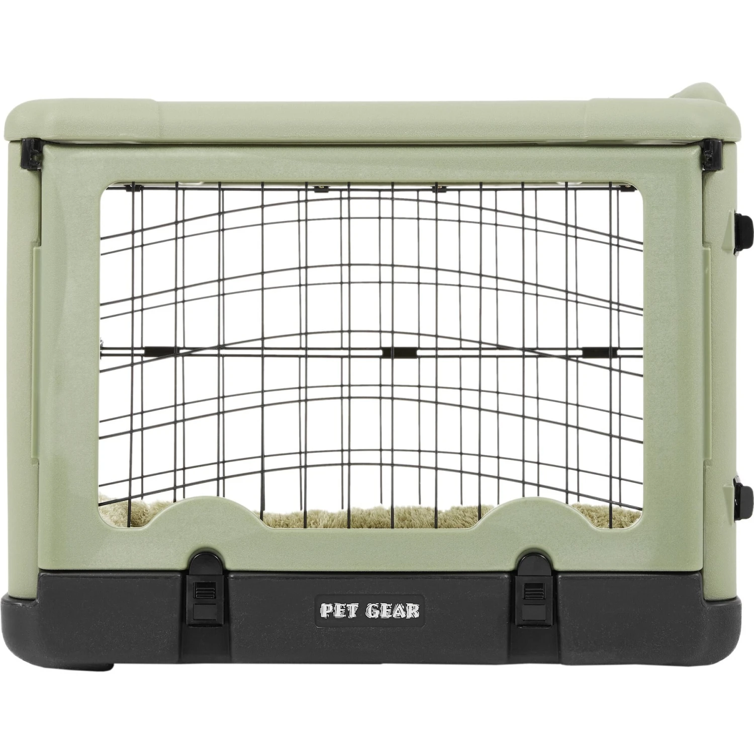 Pet Gear The Other Door Double Door Collapsible Wire Dog Crate & Plush Pad, Sage 7 Pet Gear The Other Door Double Door Collapsible Wire Dog Crate & Plush Pad, Sage - Image 7