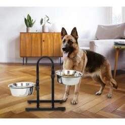 Iconic Pet U Design Adjustable Stainless Steel Pet Double Dog Bowl -PetSafe Shop Sale 652190 PT7. AC SS1800 V1663880782