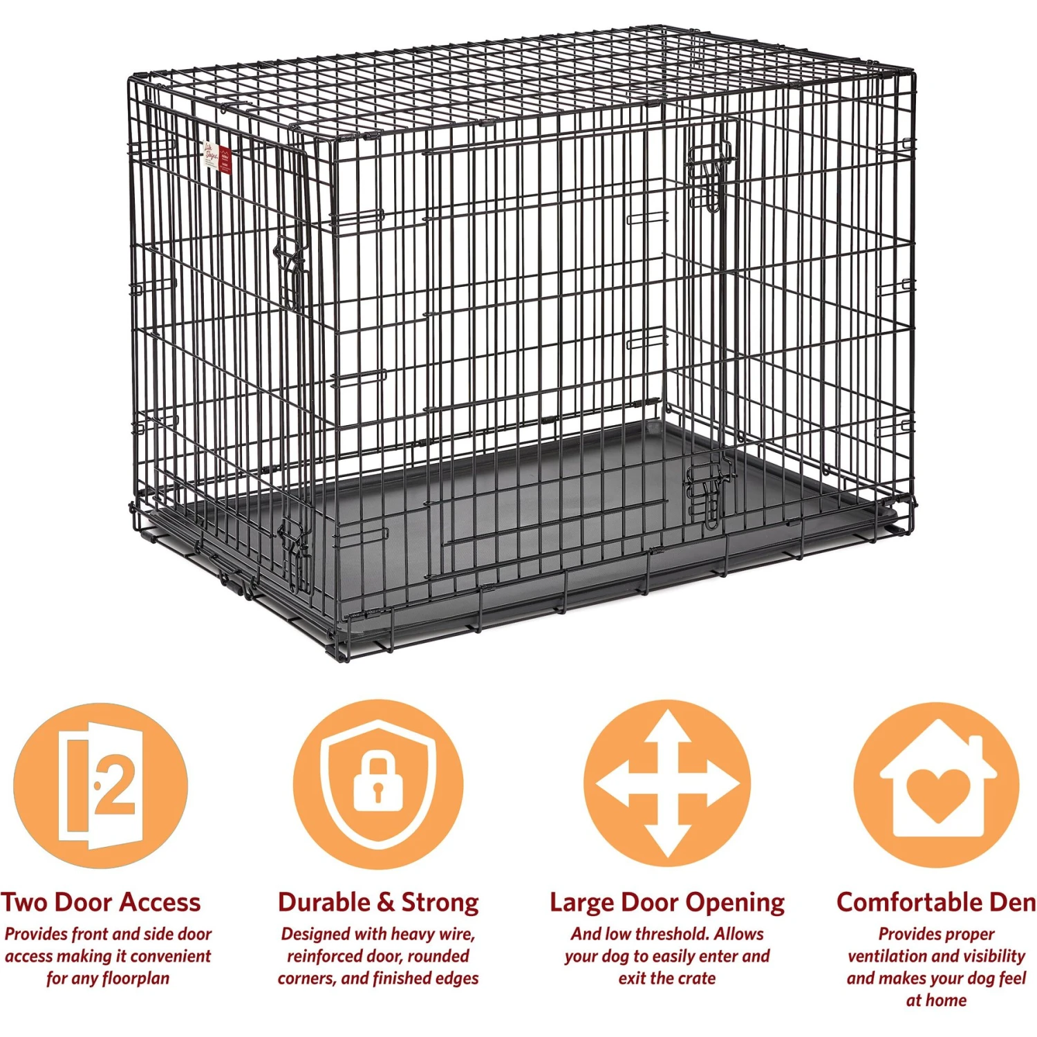 MidWest LifeStages Double Door Collapsible Wire Dog Crate 7 MidWest LifeStages Double Door Collapsible Wire Dog Crate - Image 7