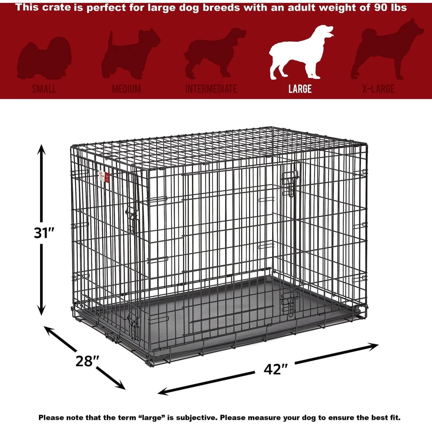 MidWest LifeStages Double Door Collapsible Wire Dog Crate 8 MidWest LifeStages Double Door Collapsible Wire Dog Crate - Image 8