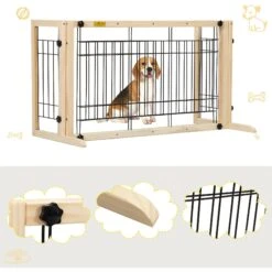 Coziwow 21-in Adjustable Extra Wide Freestanding Dog Gate, Natural Wood -PetSafe Shop Sale 665846 PT8. AC SS1800 V1668457949