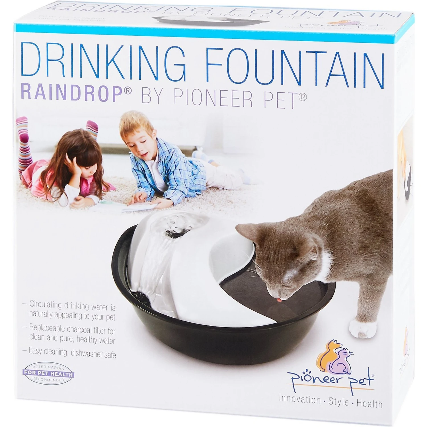Pioneer Pet Plastic Dog & Cat Fountain Raindrop Design, 60-oz 6 Pioneer Pet Plastic Dog & Cat Fountain Raindrop Design, 60-oz - Image 6