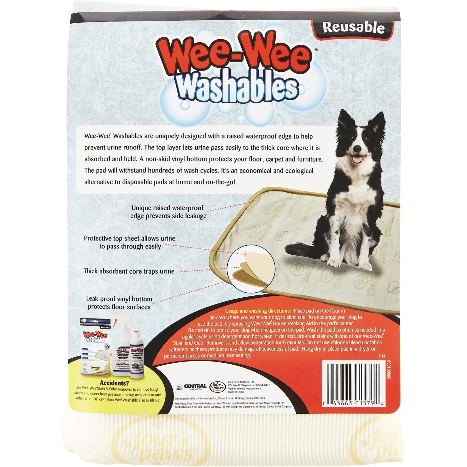 Wee-Wee Leakproof Washable & Reusable Puppy Pad, 30x32-in 2 Wee-Wee Leakproof Washable & Reusable Puppy Pad, 30x32-in - Image 2