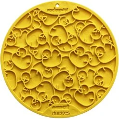 SodaPup Duckies Dog Lick Mat, Yellow, Large