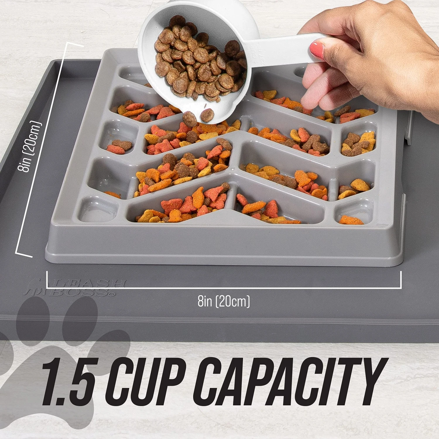 Leashboss Flat Face Slow Feeder Dog Bowl, Small/Medium 6 Leashboss Flat Face Slow Feeder Dog Bowl, Small/Medium - Image 6