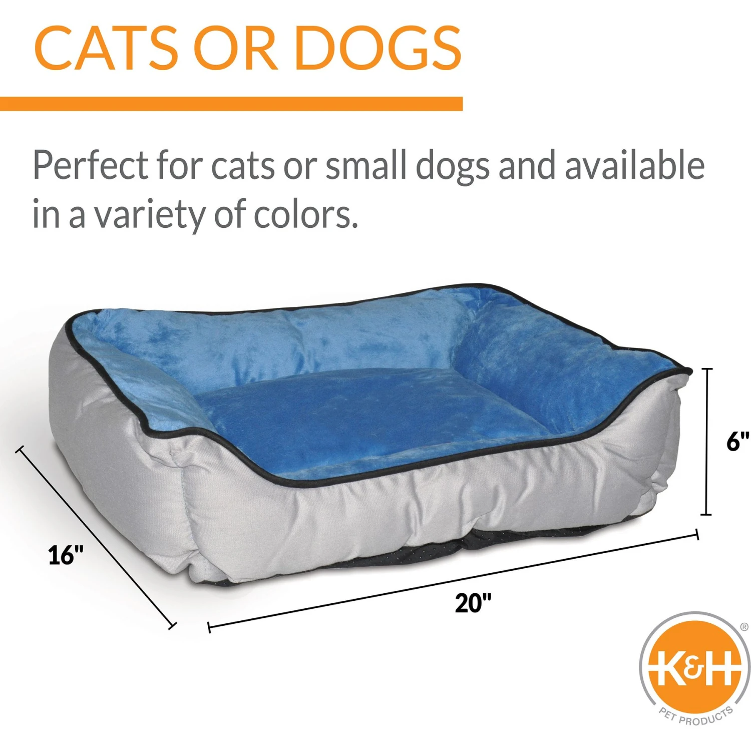 K&H Pet Products Self-Warming Two Tone Lounge Sleeper Bolster Cat & Dog Bed 3 K&H Pet Products Self-Warming Two Tone Lounge Sleeper Bolster Cat & Dog Bed - Image 3