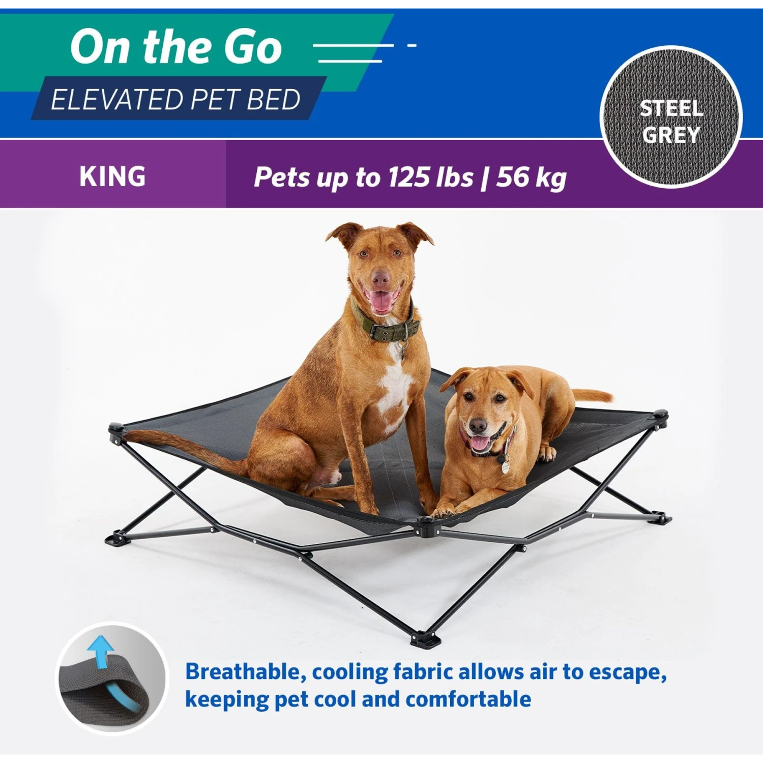 Coolaroo On The Go Elevated Cat & Dog Bed With Removable Cover 6 Coolaroo On The Go Elevated Cat & Dog Bed With Removable Cover - Image 6