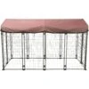 TRIXIE Deluxe Outdoor Dog Kennel With Cover, XX-Large, Black/Burgundy