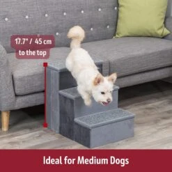 TRIXIE Velour Foldable Cat & Dog Stairs With Storage, Gray -PetSafe Shop Sale 701518 PT4. AC SS1800 V1668547935