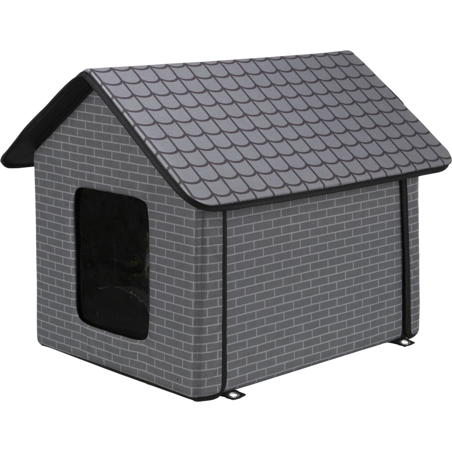 TRIXIE Insulated Outdoor Cat & Dog House, Gray 4 TRIXIE Insulated Outdoor Cat & Dog House, Gray - Image 4