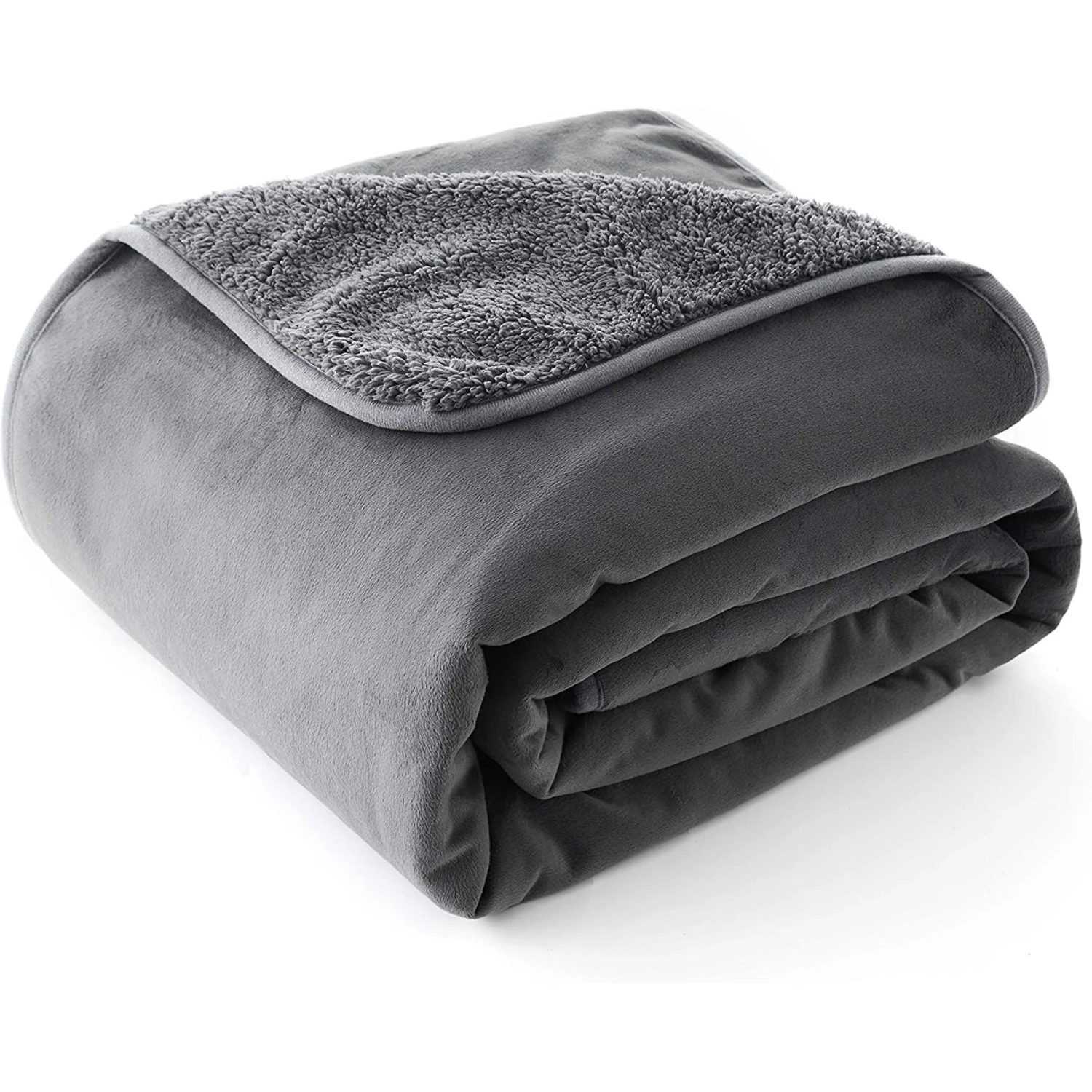 Allisandro Extra Soft Micro Fleece With Sherpa Triple Layer Tech Waterproof Cat & Dog Blanket, Dark Grey 1 Allisandro Extra Soft Micro Fleece With Sherpa Triple Layer Tech Waterproof Cat & Dog Blanket, Dark Grey