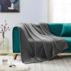 Allisandro Extra Soft Micro Fleece With Sherpa Triple Layer Tech Waterproof Cat & Dog Blanket, Dark Grey 13 Allisandro Extra Soft Micro Fleece With Sherpa Triple Layer Tech Waterproof Cat & Dog Blanket, Dark Grey -PetSafe Shop Sale 703486 PT4. AC SS1800 V1668186819