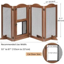 Unipaws 4 Panel Wire Mesh Dog & Cat Gate With Small Pet Door, Walnut, Large 9 Unipaws 4 Panel Wire Mesh Dog & Cat Gate With Small Pet Door, Walnut, Large -PetSafe Shop Sale 704534 PT2. AC SS1800 V1670426116